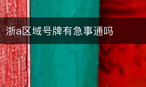 浙a区域号牌有急事通吗
