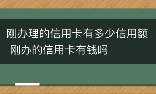刚办理的信用卡有多少信用额 刚办的信用卡有钱吗