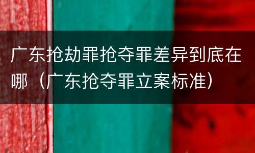 广东抢劫罪抢夺罪差异到底在哪（广东抢夺罪立案标准）