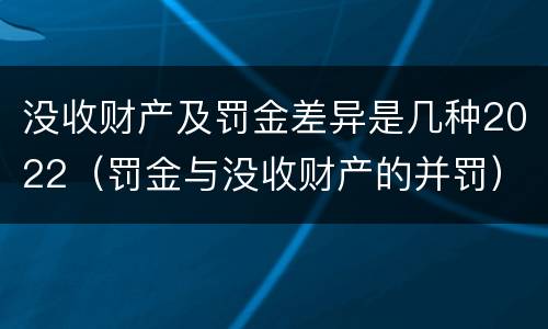 没收财产及罚金差异是几种2022（罚金与没收财产的并罚）