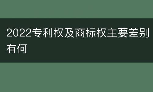 2022专利权及商标权主要差别有何