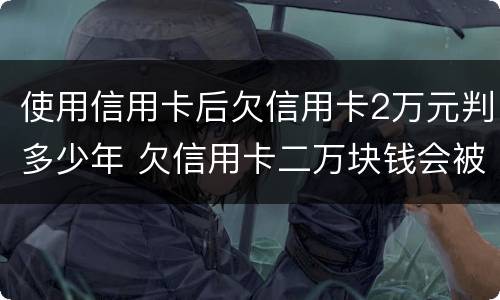 使用信用卡后欠信用卡2万元判多少年 欠信用卡二万块钱会被判吗