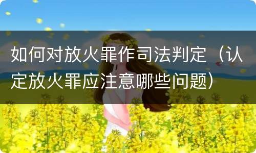 如何对放火罪作司法判定（认定放火罪应注意哪些问题）