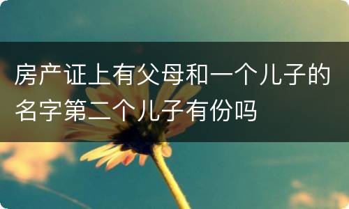 房产证上有父母和一个儿子的名字第二个儿子有份吗