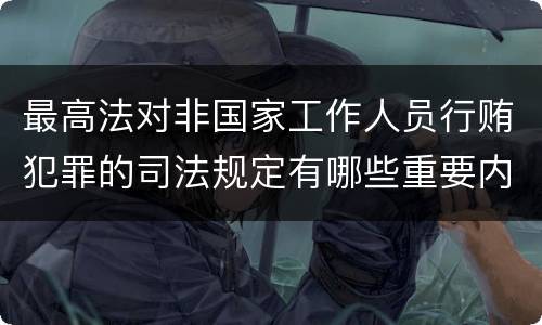 最高法对非国家工作人员行贿犯罪的司法规定有哪些重要内容