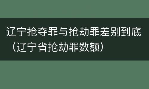辽宁抢夺罪与抢劫罪差别到底（辽宁省抢劫罪数额）