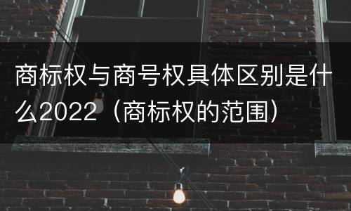商标权与商号权具体区别是什么2022（商标权的范围）
