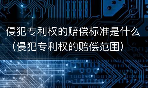 侵犯专利权的赔偿标准是什么（侵犯专利权的赔偿范围）