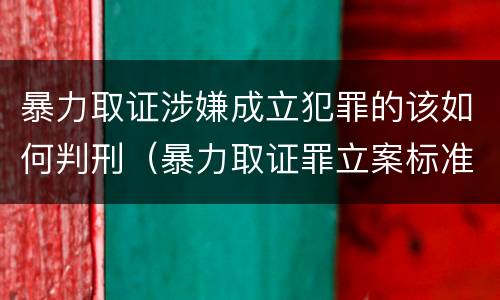 暴力取证涉嫌成立犯罪的该如何判刑（暴力取证罪立案标准）