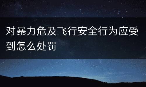 对暴力危及飞行安全行为应受到怎么处罚