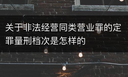 关于非法经营同类营业罪的定罪量刑档次是怎样的