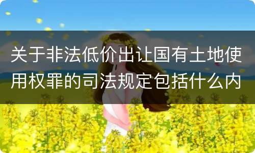 关于非法低价出让国有土地使用权罪的司法规定包括什么内容