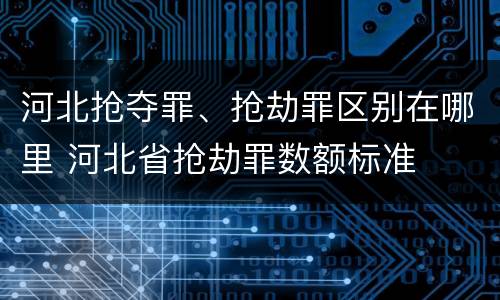 河北抢夺罪、抢劫罪区别在哪里 河北省抢劫罪数额标准