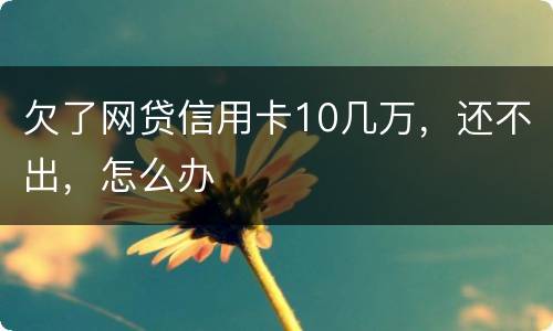 欠了网贷信用卡10几万，还不出，怎么办