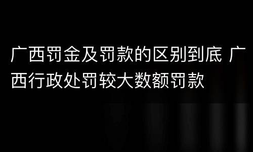 广西罚金及罚款的区别到底 广西行政处罚较大数额罚款
