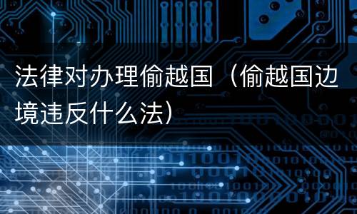 法律对办理偷越国（偷越国边境违反什么法）