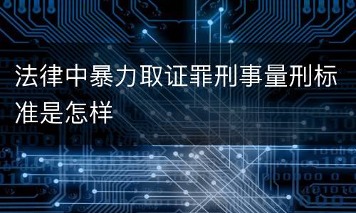 法律中暴力取证罪刑事量刑标准是怎样
