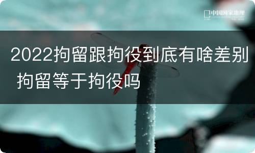 2022拘留跟拘役到底有啥差别 拘留等于拘役吗