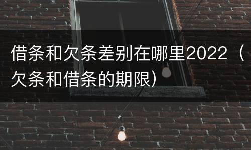 借条和欠条差别在哪里2022（欠条和借条的期限）