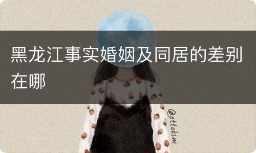 黑龙江事实婚姻及同居的差别在哪