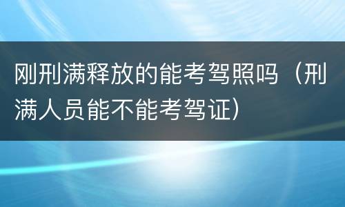 刚刑满释放的能考驾照吗（刑满人员能不能考驾证）