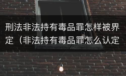 刑法非法持有毒品罪怎样被界定（非法持有毒品罪怎么认定）