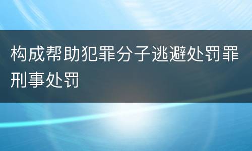 构成帮助犯罪分子逃避处罚罪刑事处罚