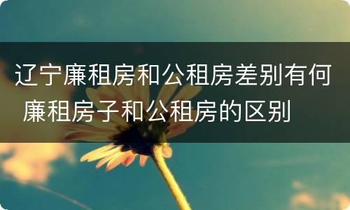 辽宁廉租房和公租房差别有何 廉租房子和公租房的区别