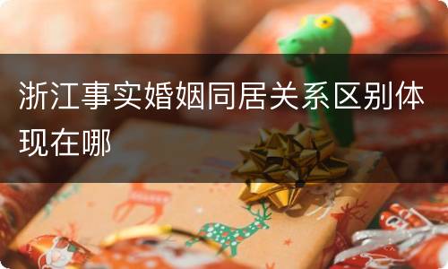 浙江事实婚姻同居关系区别体现在哪