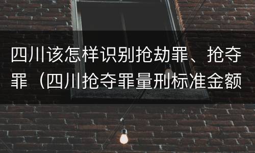 四川该怎样识别抢劫罪、抢夺罪（四川抢夺罪量刑标准金额）