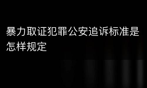 暴力取证犯罪公安追诉标准是怎样规定