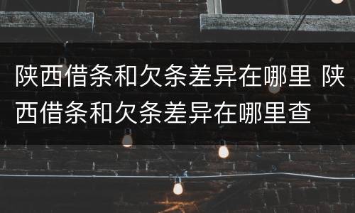 陕西借条和欠条差异在哪里 陕西借条和欠条差异在哪里查