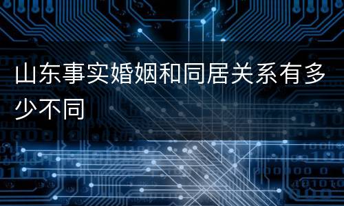 山东事实婚姻和同居关系有多少不同
