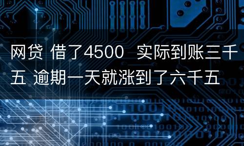 网贷 借了4500  实际到账三千五 逾期一天就涨到了六千五 怎么办 可以举报吗