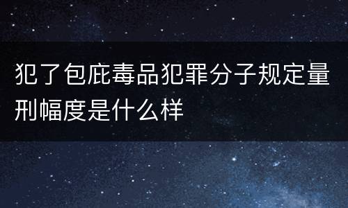 犯了包庇毒品犯罪分子规定量刑幅度是什么样