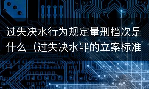 过失决水行为规定量刑档次是什么（过失决水罪的立案标准）