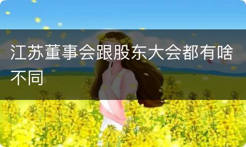 江苏董事会跟股东大会都有啥不同