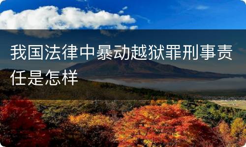 我国法律中暴动越狱罪刑事责任是怎样