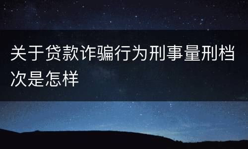 关于贷款诈骗行为刑事量刑档次是怎样