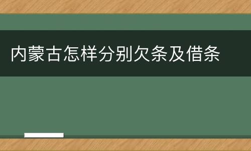 内蒙古怎样分别欠条及借条
