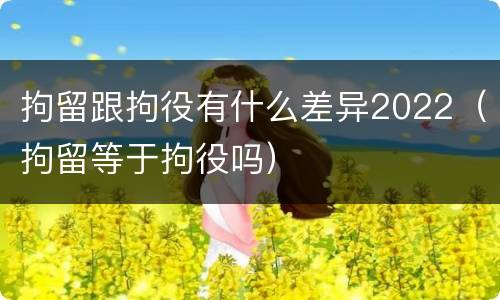 拘留跟拘役有什么差异2022（拘留等于拘役吗）