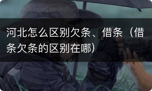 河北怎么区别欠条、借条（借条欠条的区别在哪）