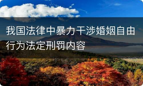 我国法律中暴力干涉婚姻自由行为法定刑罚内容