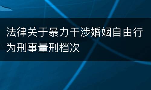 法律关于暴力干涉婚姻自由行为刑事量刑档次