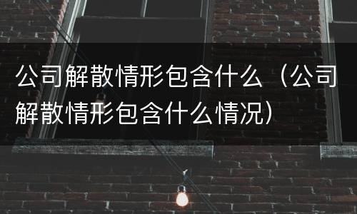 公司解散情形包含什么（公司解散情形包含什么情况）