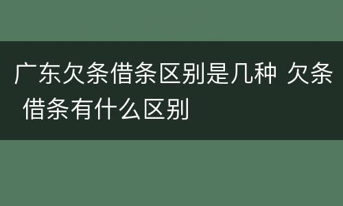 广东欠条借条区别是几种 欠条 借条有什么区别