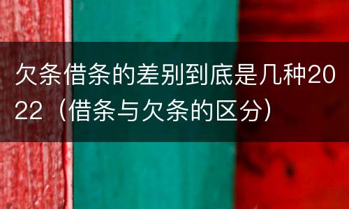 欠条借条的差别到底是几种2022（借条与欠条的区分）