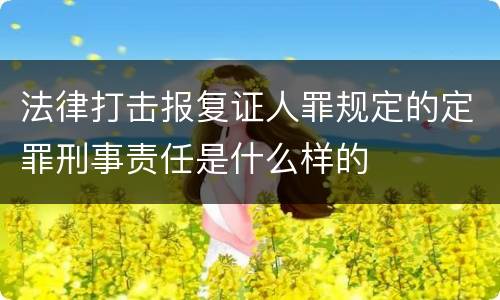 法律打击报复证人罪规定的定罪刑事责任是什么样的