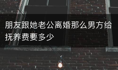 朋友跟她老公离婚那么男方给抚养费要多少
