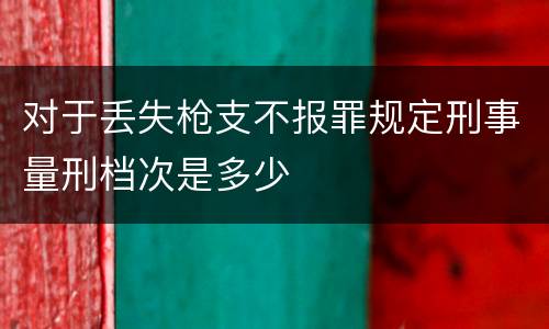 对于丢失枪支不报罪规定刑事量刑档次是多少